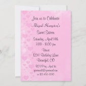 ガールウィズハートピンクスウィート16誕生日招待状 招待状 (裏面)