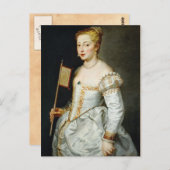 ガールウィズフラッグピーターPaul Rubens油ポートレート ポストカード (正面/裏面)