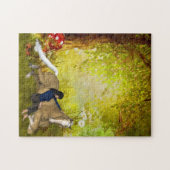 ガールウィズホース花ファンタジーアートジグソーパズル ジグソーパズル (横)