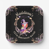 ガールウィッチ誕生日水彩 ペーパープレート (正面)