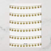 ガールウィンググリーンカエルフード付きスウェットシャツスターズ誕生日 箔招待状 (裏面)