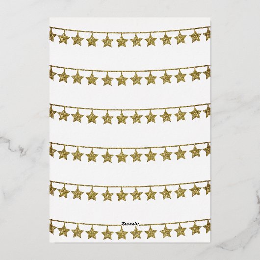 ガールウィンググリーンカエルフード付きスウェットシャツスターズ誕生日 箔招待状 (裏面)