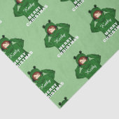 ガールウィンググリーンカエルフード付スケッチクリスマス 薄葉紙 (詳細)