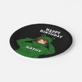ガールウィンググリーンカエルフード付スケッチ誕生日 ペーパープレート (アングル)