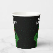 ガールウィンググリーンカエルフード付スケッチ誕生日 紙コップ (左)