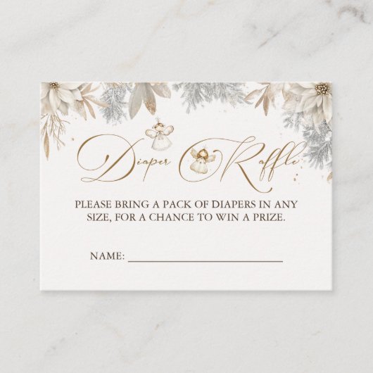 ガールウィンターおむつラッフルベビーベビーシャワー エンクロージャーカード (正面)