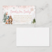 ガールウィンターウッドランド赤ちゃんシャワーベビー エンクロージャーカード (正面/裏面)