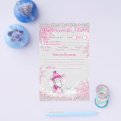 ガールウィンターエレファントベビーシャワーダブルゲームフライヤー チラシ (シングル)