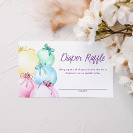 ガールウィンタークリスマスおむつラッフルチケット エンクロージャーカード