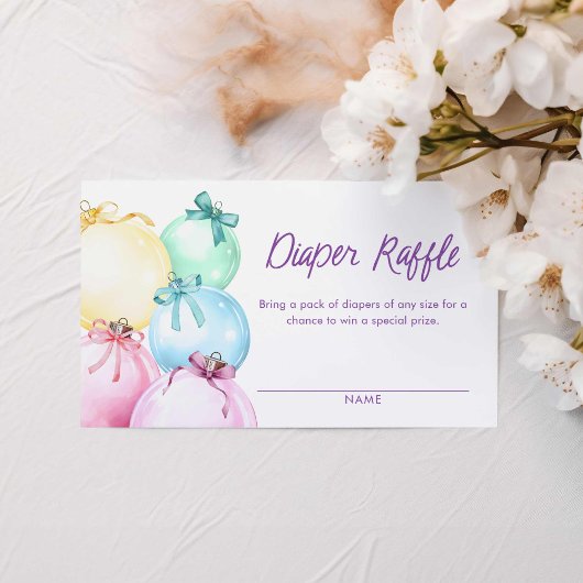 ガールウィンタークリスマスおむつラッフルチケット エンクロージャーカード