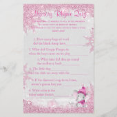 ガールウィンターゾウ赤ちゃんシャワーゲームフライヤー チラシ (裏面)