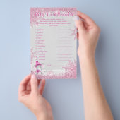 ガールウィンターゾウ赤ちゃんシャワーゲームフライヤー チラシ (ハンドル)