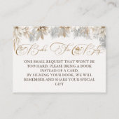 ガールウィンターフローラ本ベビーベビーシャワー エンクロージャーカード (正面)