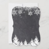 ガールウィンターホリデースノーフレークスシャルボードバプテスマ 招待状 (裏面)