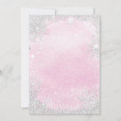 ガールウィンターワンダーランドテディベアベビーシャワー 招待状 (裏面)