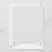 ガールウィンターワンダーランド赤ちゃんシャワー紫&ティール(緑がかった色) 招待状 (裏面)