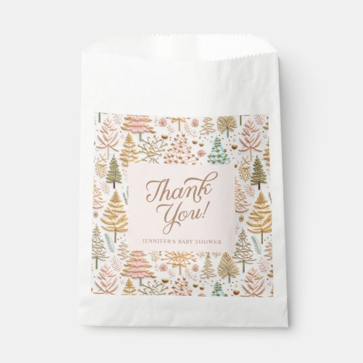 ガールウィンターワンダーランド赤ちゃんシャワー フェイバーバッグ (正面)