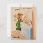 ガールウィンドウショッピングハッピーバースデーカード カード (正面)