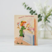 ガールウィンドウショッピングハッピーバースデーカード カード (スタンド正面)