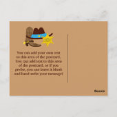 ガールウエスタンワイルドウエスト誕生日サンキューハガキ ポストカード (裏面)