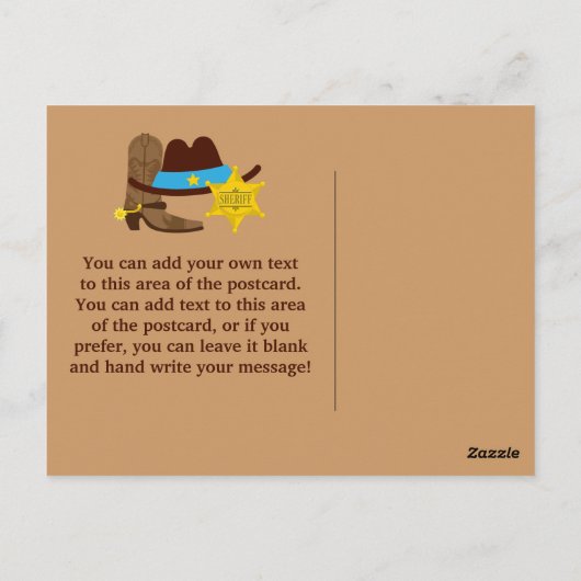 ガールウエスタンワイルドウエスト誕生日サンキューハガキ ポストカード (裏面)