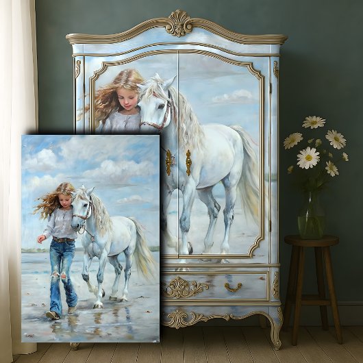 ガールウォークスホワイトホースビーチファームハウスデクページ 薄葉紙