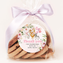 ガールウォーターの色サファリ誕生日パーティー ラウンドシール