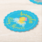 ガールウォーターカラーラバーダックパーティー紙コースター ペーパーコースター (アングル)