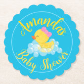 ガールウォーターカラーラバーダックパーティー紙コースター ペーパーコースター (正面)