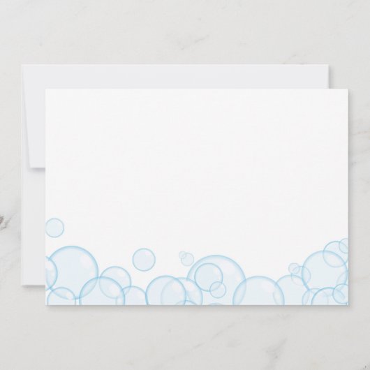 ガールウォーターカラーラバーダックフォト誕生日 招待状 (裏面)