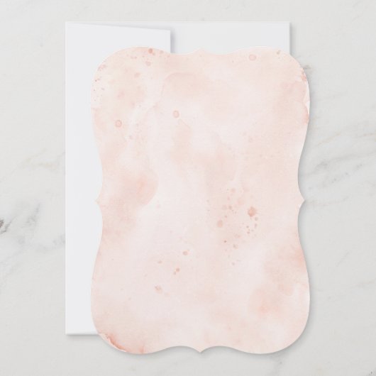 ガールウォーターバラ金ゴールド赤面ピンクベビー 招待状 (裏面)