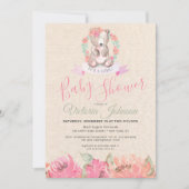 ガールウォーターベビーベアウッドランドフローラ 招待状 (正面)