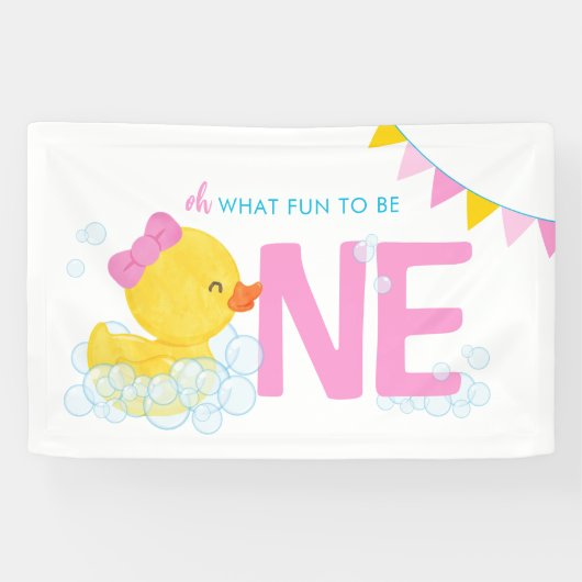 ガールウォーター色アヒルああ何おもしろいの一つのパーティー 横断幕 (横)