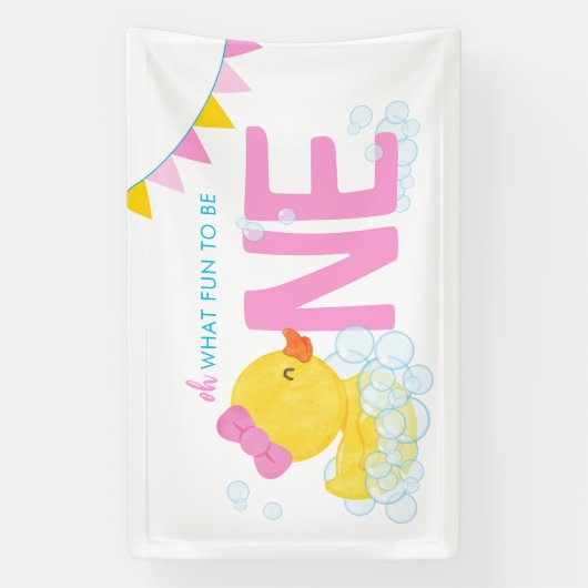 ガールウォーター色アヒルああ何おもしろいの一つのパーティー 横断幕 (縦)