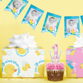 ガールウォーター色アヒル1年月次フォトバナー バンティングフラッグ