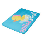 ガールウォーター色ゴムアヒルのスプラッシュブルー バスマット (アングル)