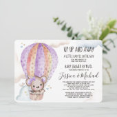 ガールウォーター色テディベア |メールによるベビーシャワー 招待状 (スタンド正面)