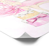 ガールウォーター色ピンク金ゴールド赤ちゃんシャワーサイン ポスター (角)