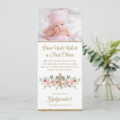 ガールウォーター色フローラクロスゴッドペアレント 招待状 (スタンド正面)