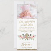 ガールウォーター色フローラクロスゴッドペアレント 招待状 (正面)