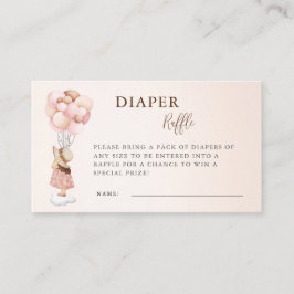 ガールウォーター色ベビーシャバルーンおむつラッフル エンクロージャーカード