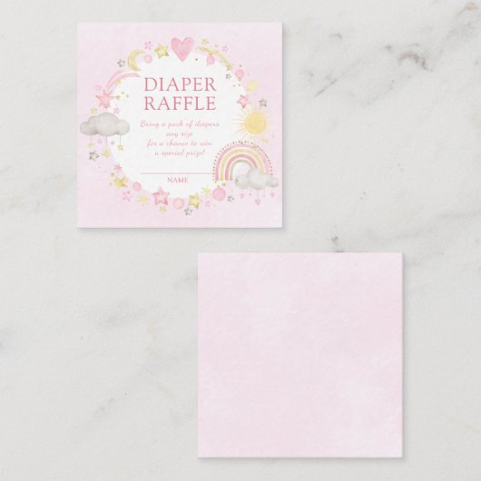 ガールウォーター色レインボーおむつラッフル エンクロージャーカード (正面/裏面)