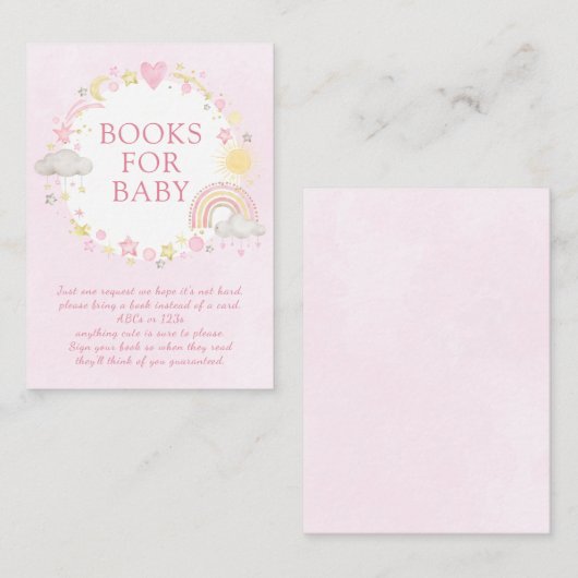 ガールウォーター色レインボーブックベビー エンクロージャーカード (正面/裏面)
