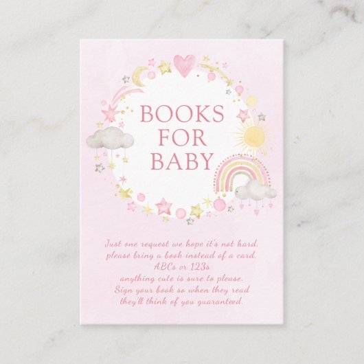 ガールウォーター色レインボーブックベビー エンクロージャーカード (正面)