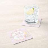 ガールウォーター色レインボーベビー振りかけ スクエアペーパーコースター (インサイチュ)