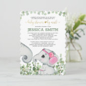 ガールウォーター象赤ちゃんシャワーbyメール 招待状 (スタンド正面)