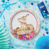 ガールウッドランドディアベビーシャワー紙プレート ペーパープレート (パーティー)