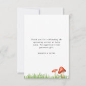 ガールウッドランドベビーシャワーサンキューカード サンキューカード (裏面)