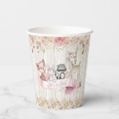 ガールウッドランドベビーシャワー紙カップ 紙コップ (裏面)
