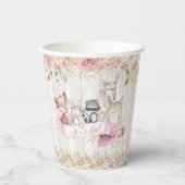 ガールウッドランドベビーシャワー紙カップ 紙コップ (正面)